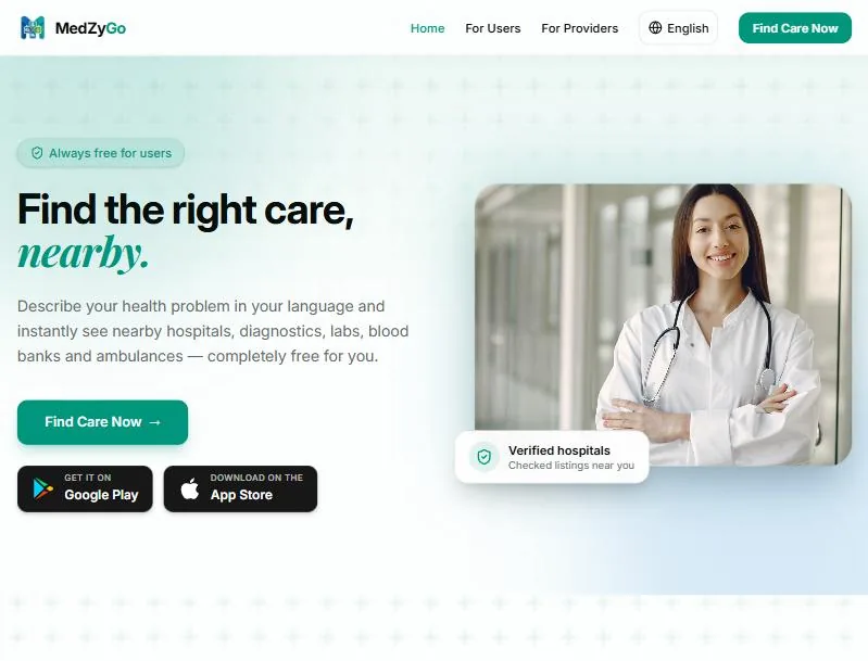 MedZyGo screen